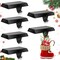 6 Pack Metal Christmas Stocking Holders for Mantle Heavy Duty Stocking Hangers Stocking Hook Christmas Ornaments for Counter Tables Window Fireplace Mantle Decoration (Black)